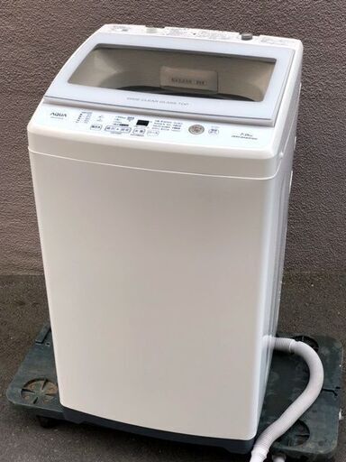 ㊳【6ヶ月保証付】19年製 極美品 アクア 7kg 全自動洗濯機 AQW-GV70H【PayPay使えます】