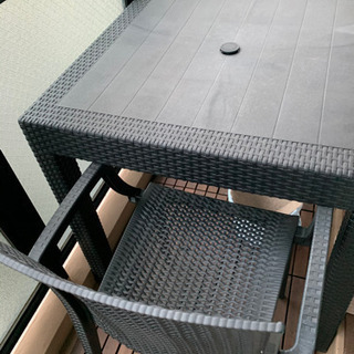 ガーデンテーブルセット　ブラック