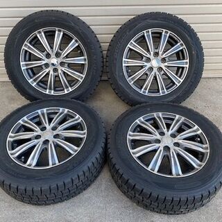 バリ溝【格安】195/65R15・スタッドレスタイヤ　ダンロップ　WM01　アルミホイール4本セット・PCD100-5H・+45　プリウスなど