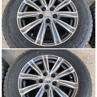 バリ溝【格安】195/65R15・スタッドレスタイヤ　ダンロップ　WM01　アルミホイール4本セット・PCD100-5H・+45　プリウスなど