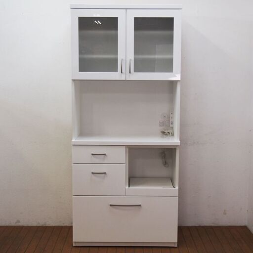 【使用3ヵ月】ニトリ カップボード 食器棚 幅80 奥行41 高さ181cm ホワイト (JA70)