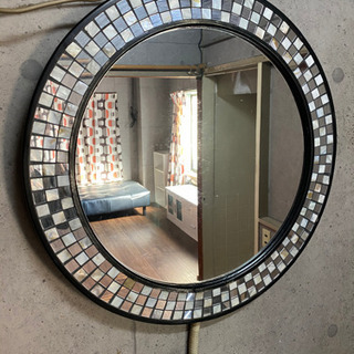 格安❗️美品❗️壁掛け鏡　丸鏡　ミラー　タイル
