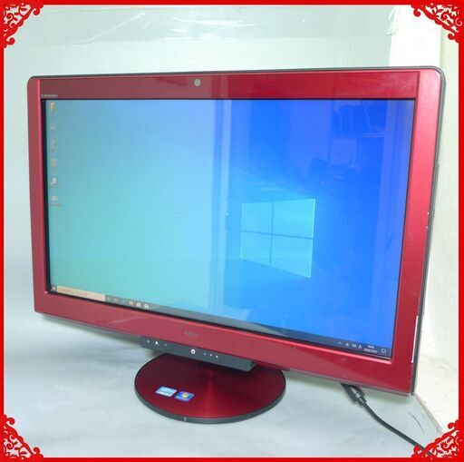 送料無料 レッド 1台限定 中古良品 一体型PC 23インチ フルHD FH77/DD 第2世代Core i7 8GB 2TB ブルーレイ 無線 カメラ Windows10 LibreOffice