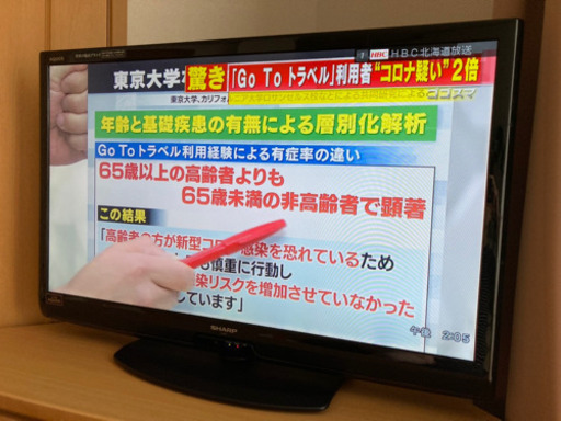 取引中　2011年製　SHARP AQUOS 40型 テレビ本体とリモコン