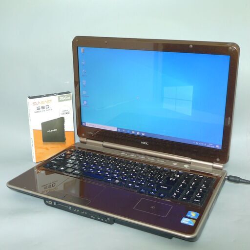 送料無料 ブラウン 新品SSD256GB ノートPC 中古良品 15.6型 NEC LL750CS6C Core i5 4GB BD-RE 無線 テンキー付き Windows10 LibreOffice