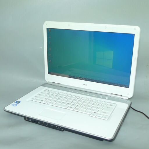 送料無料 新品SSD240GB ホワイト ノートPC 中古良品 15.6型 NEC LL150WJ1J Celeron T3000 4GB DVDRW 無線 Windows10 LibreOffice