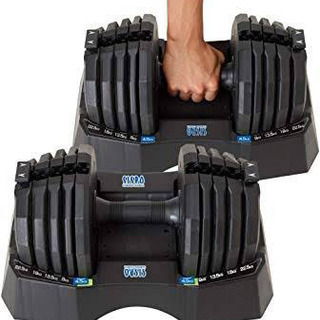 東急スポーツオアシス アジャスタブル ダンベル 22.5kg 可変式 5段階 (プレート1枚4.5kg×8枚)2セット