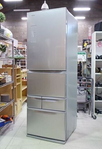 ◇大型 冷蔵庫 426L 2015年製 5ドア 東芝 GR-H43G-S 右開き ガラス棚 自動製氷 400Lクラス シルバー エコモード TOSHIBA 札幌市東区 新道東店