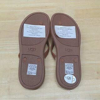 未使用 UGG ビーチサンダル FLUFFIE 1684 W/CHBT 25.0cm ムートン チェストナッツブラウン フラッフィー ビーサン アグ