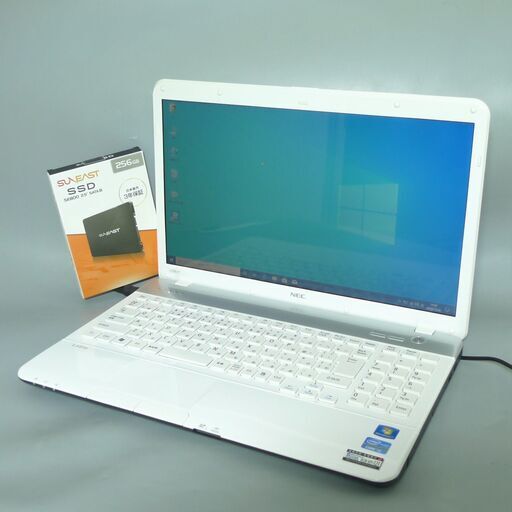 送料無料 新品SSD256GB ノートパソコン 中古良品 15.6型 NEC LS350FS1JW 第2世代Core i3 4GB DVDRW 無線 Windows10 テンキー Office ホワイト