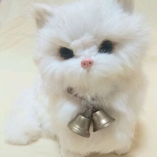 【ネット決済】ふわふわ♪白い猫(ΦωΦ)の置物