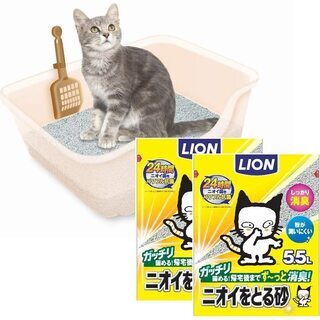獣医師開発 ニオイをとる砂専用 猫トイレ + ニオイをとる砂 猫...
