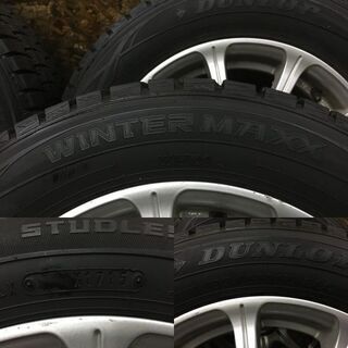 【DUNLOP WINTER MAXX WM01 185/65R15】スタッドレス【BS VAGGIO 社外 15インチ 6J4HPCD100+45】バリ溝 bB等　(VTL296) クレジットカード QR決済可能