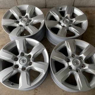 150プラド純正☆TOYOTA 17×7.5J +25 ハイエース流用 美品 ランクル
