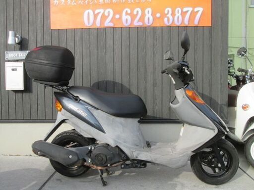 ★75000円　アドレスＶ125　セル1　実動車★スズキ　ボックス付き！宅配　アドレス　ガンメタ！