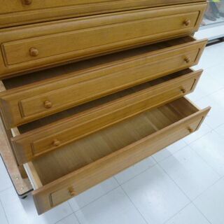 7段 チェスト 幅105×奥44×135.5㎝ 木製 タンス 苫小牧西店