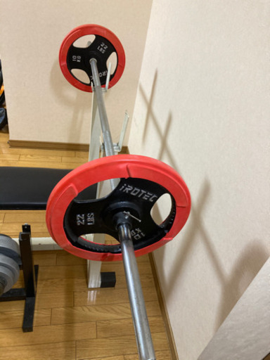 ☆函館市近郊☆ ベンチプレス バーベル シャフト プレート10kg×2 