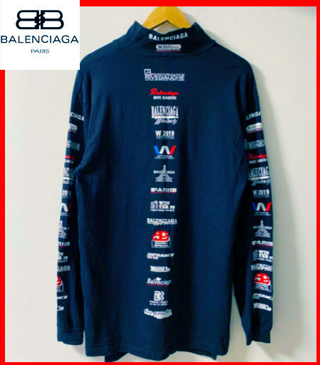 BALENCIAGA（バレンシアガ正規品） マルチロゴハイネックロングTシャツ