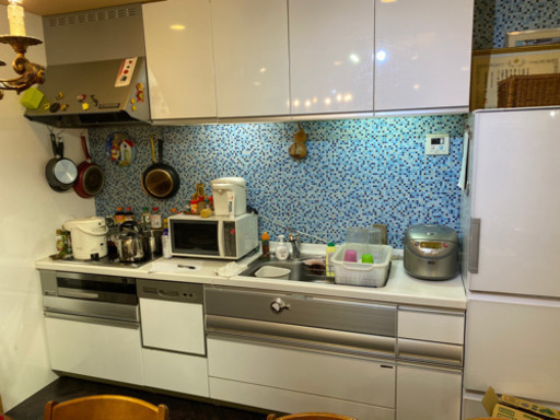 ミカド システムキッチン 2550(W) x 650(D) x 850(H) シンク 食器洗浄機 食器棚 レンジフード 一式