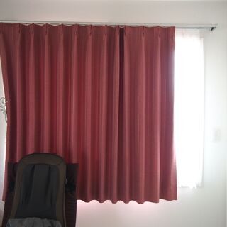 【ネット決済】日本製 カーテン 濃いピンク色 180cm × 1...