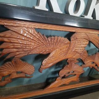 《商談中》彫刻欄間　松と鷹（４）｜古建具・インテリア｜