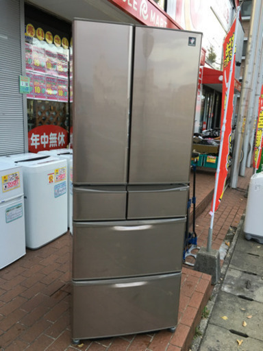 2014年製 SHARP 440Lフレンチドア冷蔵庫 SJ-XF44Y-T プラズマクラスター シャープ 日本製 6ドア