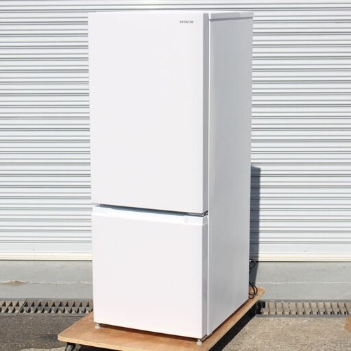 T724) ☆美品☆ 日立 ノンフロン冷凍冷蔵庫 RL-154KA 154L 2019年製 2ドア 右開き LED照明 ガラス棚 ホワイト HITACHI 冷蔵庫