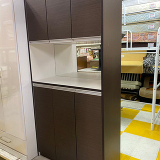 リサイクルストアスターズ鹿大通店】すっきり収納 靴箱 鏡付き ブラウン