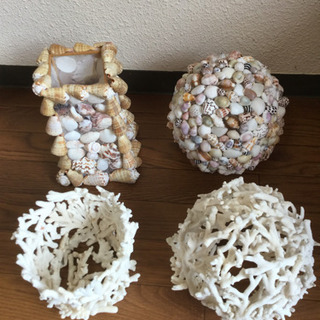 貝殻　珊瑚のランプシェード