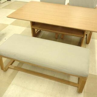 札幌市/清田区 無印良品/MUJI ダイニングセット(テーブル・4/ベンチ・1 