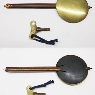 引取限定　ジャンク  舘本時計  タチモト  大型柱時計  全長:110cm  振り子止まる    ネジ巻き付  振り子付　鶴亀装飾  ゼンマイ式振り子時計  壁掛時計  ボンボン時計