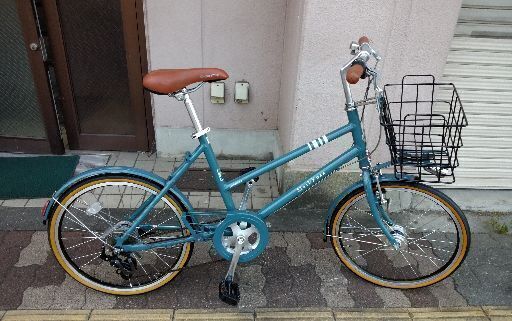 美品☆BRIDGESTONE Mark Rosa mini[マークローザ ミニ]20吋 ミニベロ(小径車) アルミ/7speed/点灯虫/グリーンアッシュ