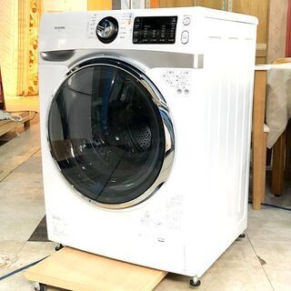 札幌近郊　送料無料　アイリスオーヤマ ドラム式洗濯機 HD71-W/S 左開き 洗濯容量7.5kg 2019年製の画像