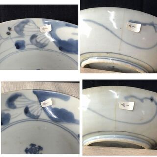 e436 古伊万里 染付 皿 6客 くらわんか なます皿 江戸中期