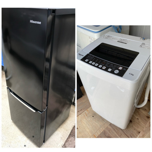 お値下げしました❗2019年製 ハイセンス 冷凍冷蔵庫 150Lと2018年製 ハイセンス 全自動洗濯機 5.5kg HW-T55C