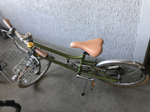 自転車　グリーン　可愛い　ギア付　女性向け
