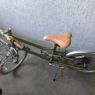 自転車　グリーン　可愛い　ギア付　女性向け
