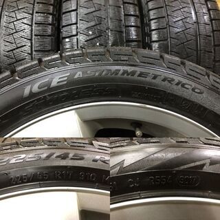 【PIRELLI 225/45R17】スタッドレス【BMW E60 5シリーズ 純正ホイール 17インチ 7.5J5HPCD120+20】2017年製　(VTG302) クレジットカード QR決済可能