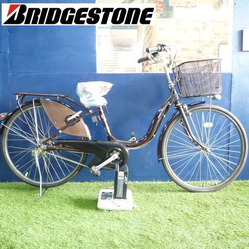 電動自転車 ブリヂストン アシスタ 26インチ 新基準 大容量8.9Ah サドル新品 3段変速 通勤 通学 コロナ対策 中古 BRIDGESTONE