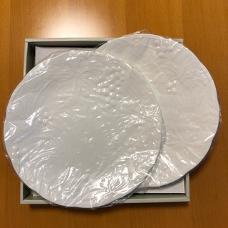 新品 ナルミボーンチャイナ 27cm 白 お皿 プレートセット