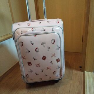 ピンクのキャリーバッグ