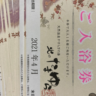 【ネット決済・配送可】北のたまゆら入浴券　10枚4500円相当