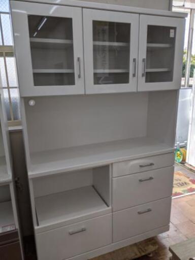 レンジボード 食器棚 キッチン収納 ナフコ 幅120cm ホワイト色 定価・6万円位