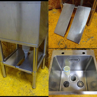 (128-0)業務用 ステンレス 1槽シンク BG無し W400D400H800 中古品 流し台 厨房機器 飲食店 店舗