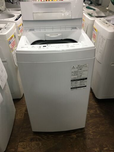 【誠実】 H041　TOSHIBA 洗濯容量4.5kg洗濯機　AW-45M7(W)　高年式美品！ 洗濯機
