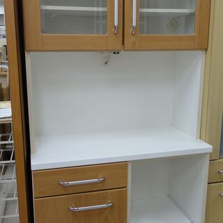 ジモティ来店特価!! スライド食器棚 ホワイト J-0815