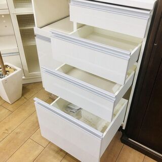 トレファク花小金井店】3枚扉レンジボード/ブラウンレンジボード/食器 