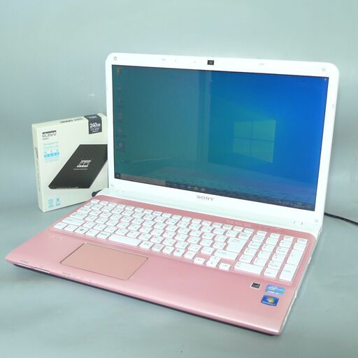 送料無料 新品SSD240GB 中古良品 15.5型 SONY VAIO SVE15114FJP ノートパソコン Core i3 4GB DVDマルチ 無線 カメラ Bluetooth Windows10 Office