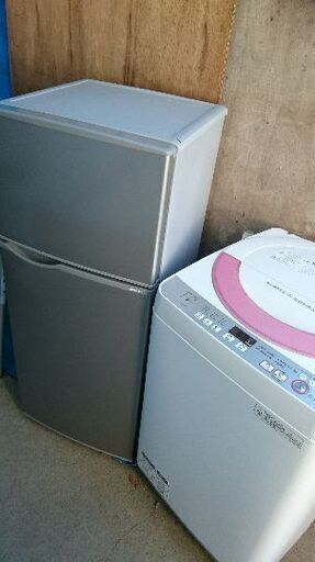 好評につき！！12月お買い得セット第一弾⑤！！シャープ　 SJ-H12D-S 2ドア冷凍冷蔵庫 118L  2017年製・シャープ　ES-GE60R-P　6.0K　全自動洗濯機　2016年製　電子レンジおまけ　2点セット！！