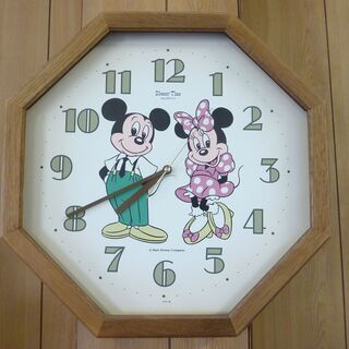 レトロ ミッキー＆ミニー 掛け時計 QUARTZ Disney ...
